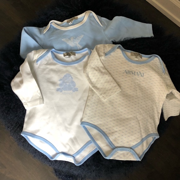 armani baby bodysuits